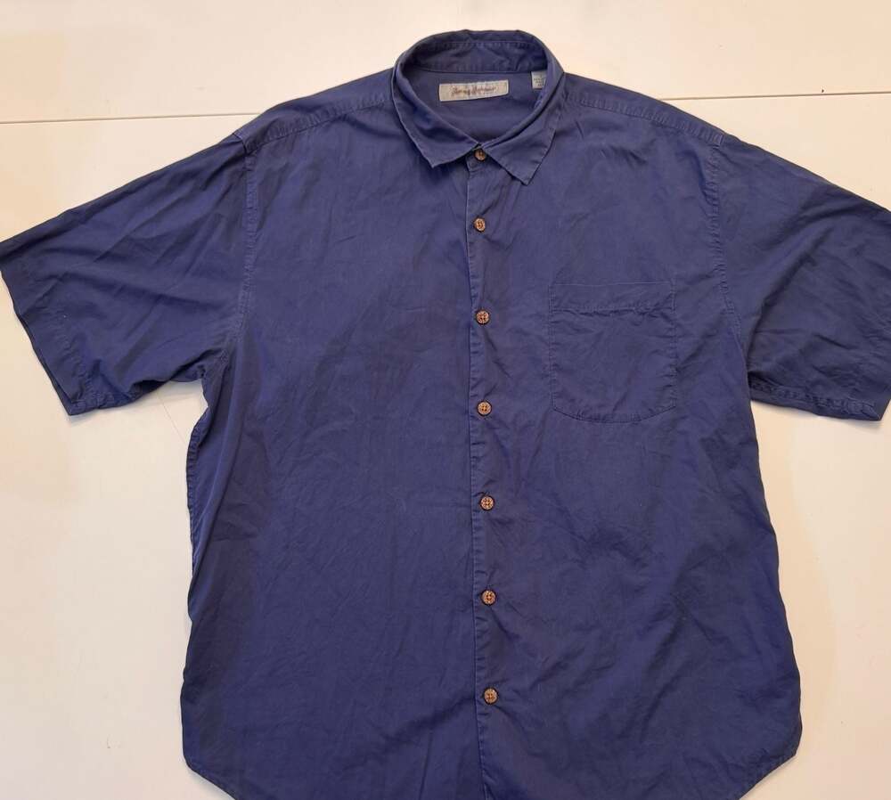 Tommy Bahama Blue 100% Cotton Short Sleeve Button Up Casual Shirt